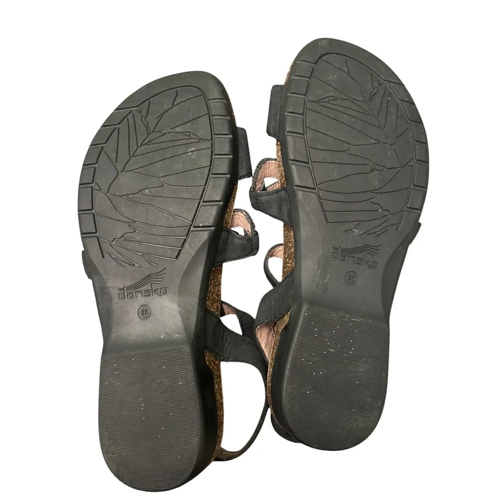 Dansko Reeta Beaded Sandals Black Sz 38 EU/ 7.5 US leather iridescent